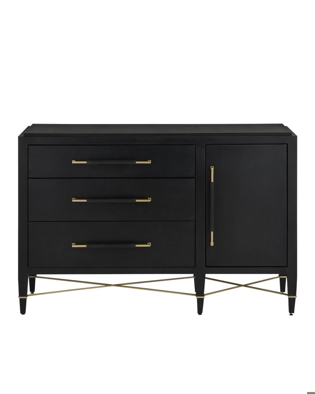 Currey and Company Verona Black Three-Drawer Chest