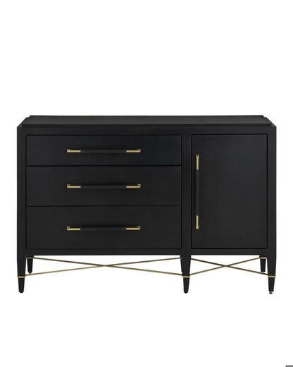 Currey and Company Verona Black Three-Drawer Chest