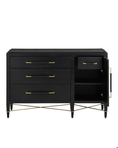 Currey and Company Verona Black Three-Drawer Chest