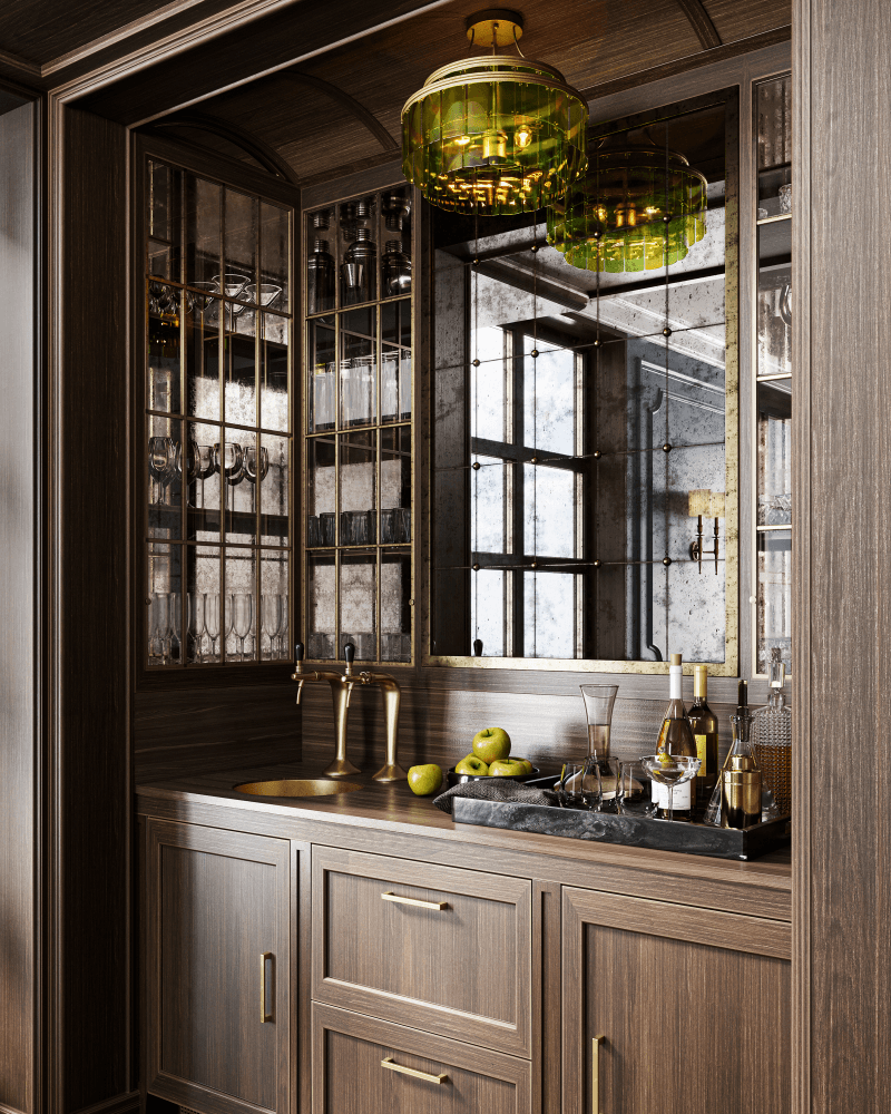 Currey and Company Vintner Green Semi-Flush Mount