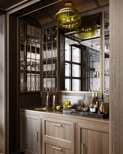 Currey and Company Vintner Green Semi-Flush Mount