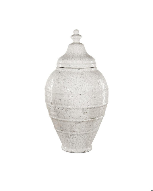 Currey and Company Virginal Large Jar Antique White