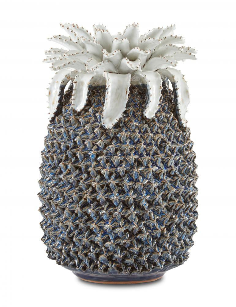 Currey and Company Waikiki Medium Blue Pineapple Blue, White