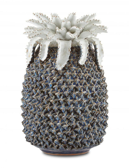 Currey and Company Waikiki Medium Blue Pineapple Blue, White