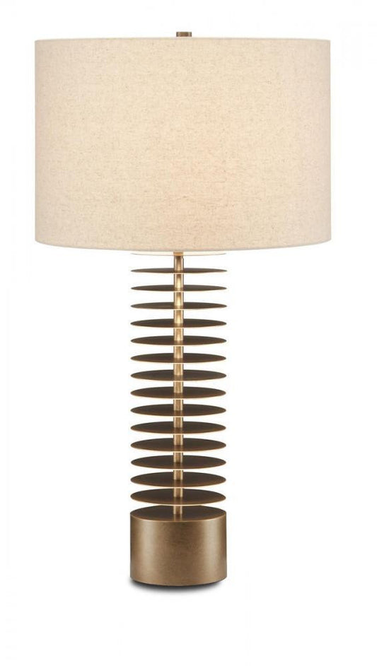 Currey and Company Walwyn Brass Table Lamp Antique Brass