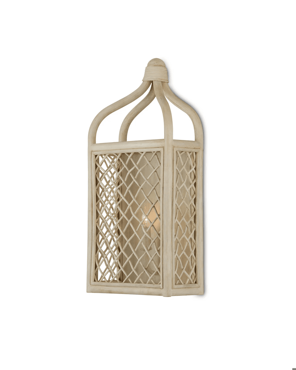 Currey and Company Wanstead Ivory Wall Sconce Bleached Natural, Antique Pearl