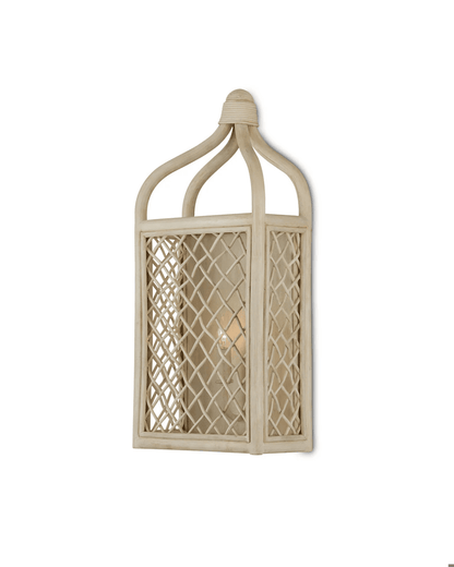 Currey and Company Wanstead Ivory Wall Sconce Bleached Natural, Antique Pearl