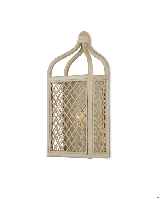Currey and Company Wanstead Ivory Wall Sconce Bleached Natural, Antique Pearl
