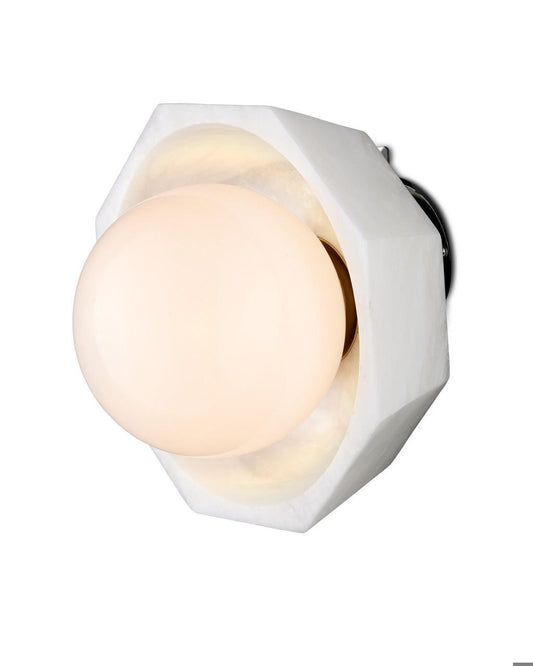 Currey and Company Waystone White Wall Sconce Natural, White