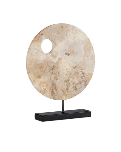 Currey and Company Wes Marble Disc Natural, Black