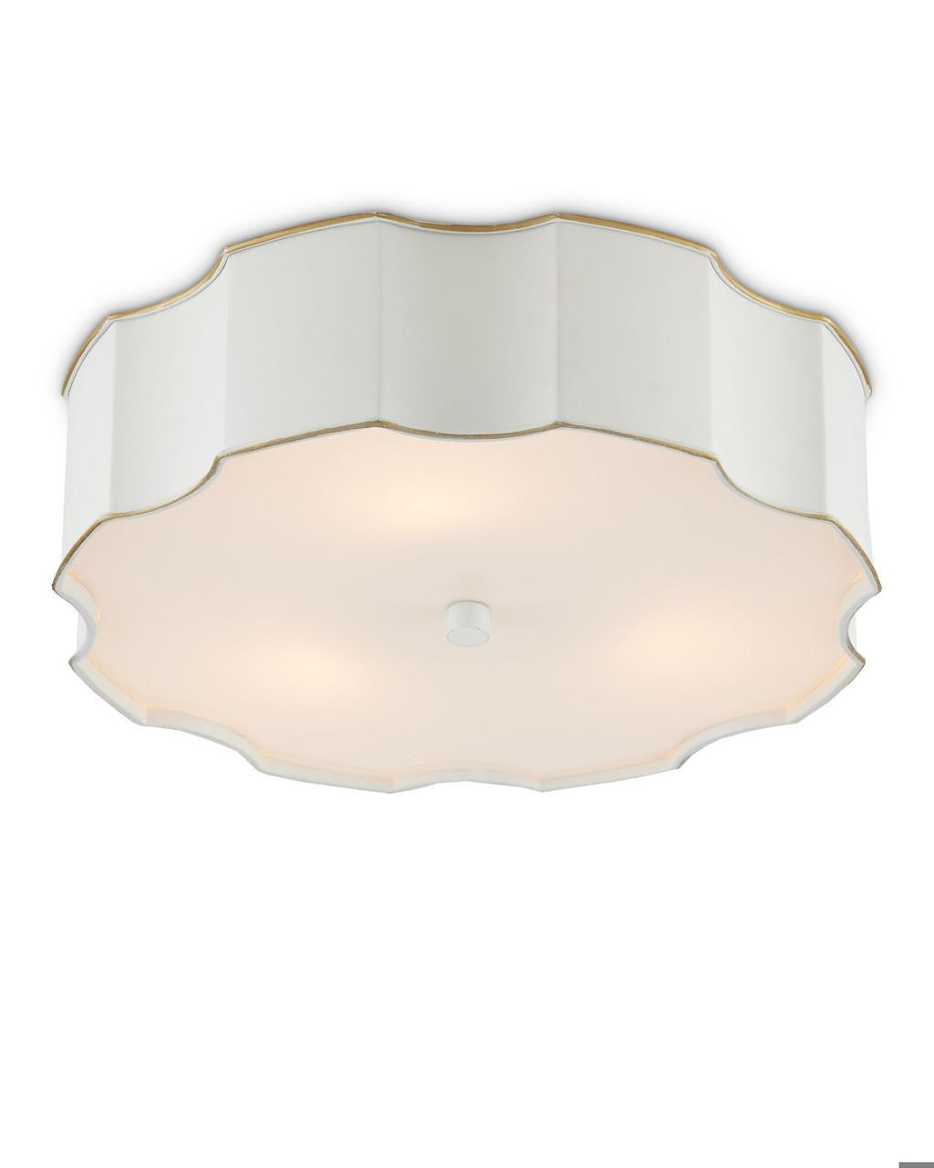 Currey and Company Wexford White Flush Mount