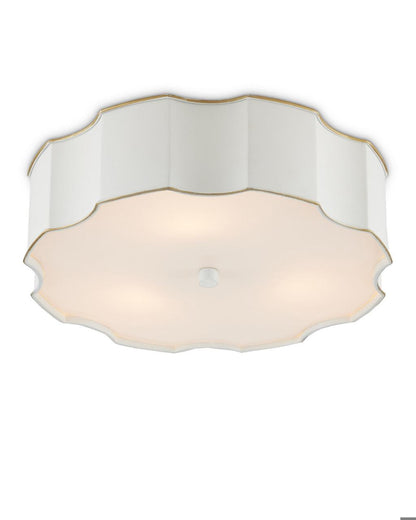 Currey and Company Wexford White Flush Mount
