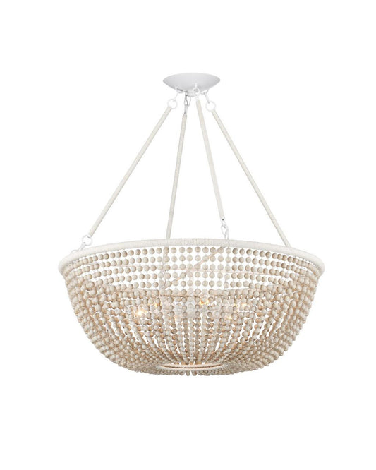Currey and Company Wychwood Chandelier Sugar White, Sandstone, White