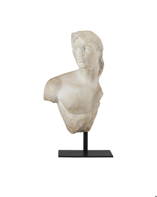 Currey and Company Young Royal Greek Torso Aged Beige, Black
