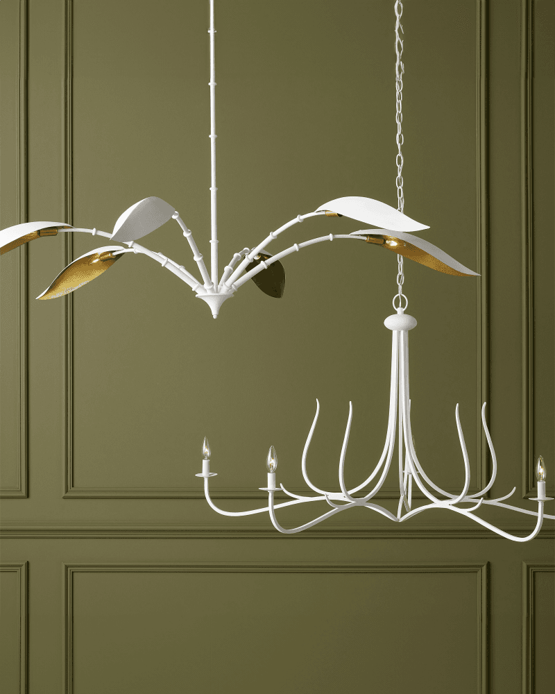 Currey and Company Yuriko White Chandelier