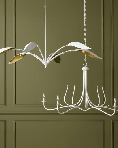 Currey and Company Yuriko White Chandelier
