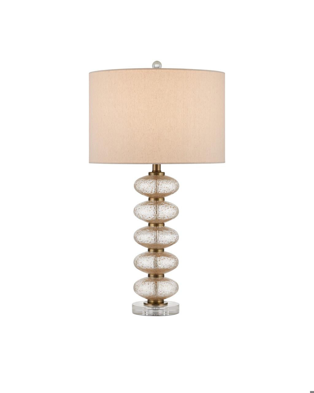 Currey and Company Zebulon Table Lamp Clear, Gold, Antique Brass
