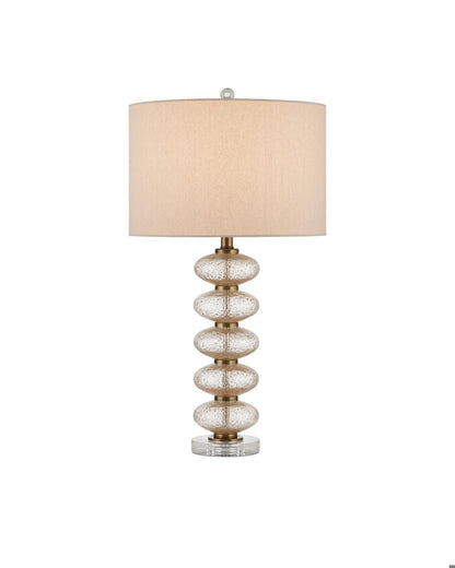 Currey and Company Zebulon Table Lamp Clear, Gold, Antique Brass