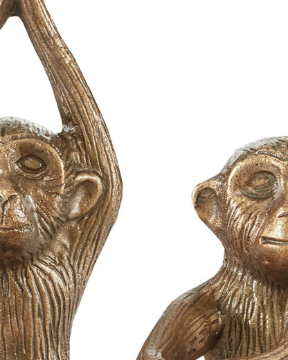 Currey and Company Zen Brass Monkey, Set of 3