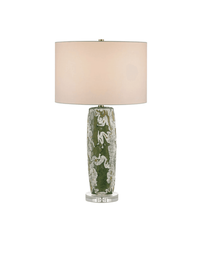 Currey and Company Zowan Table Lamp Green, Cream, Clear