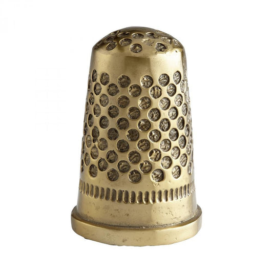 Cyan Design Sewing Thimble Token Sculpture Aged Brass