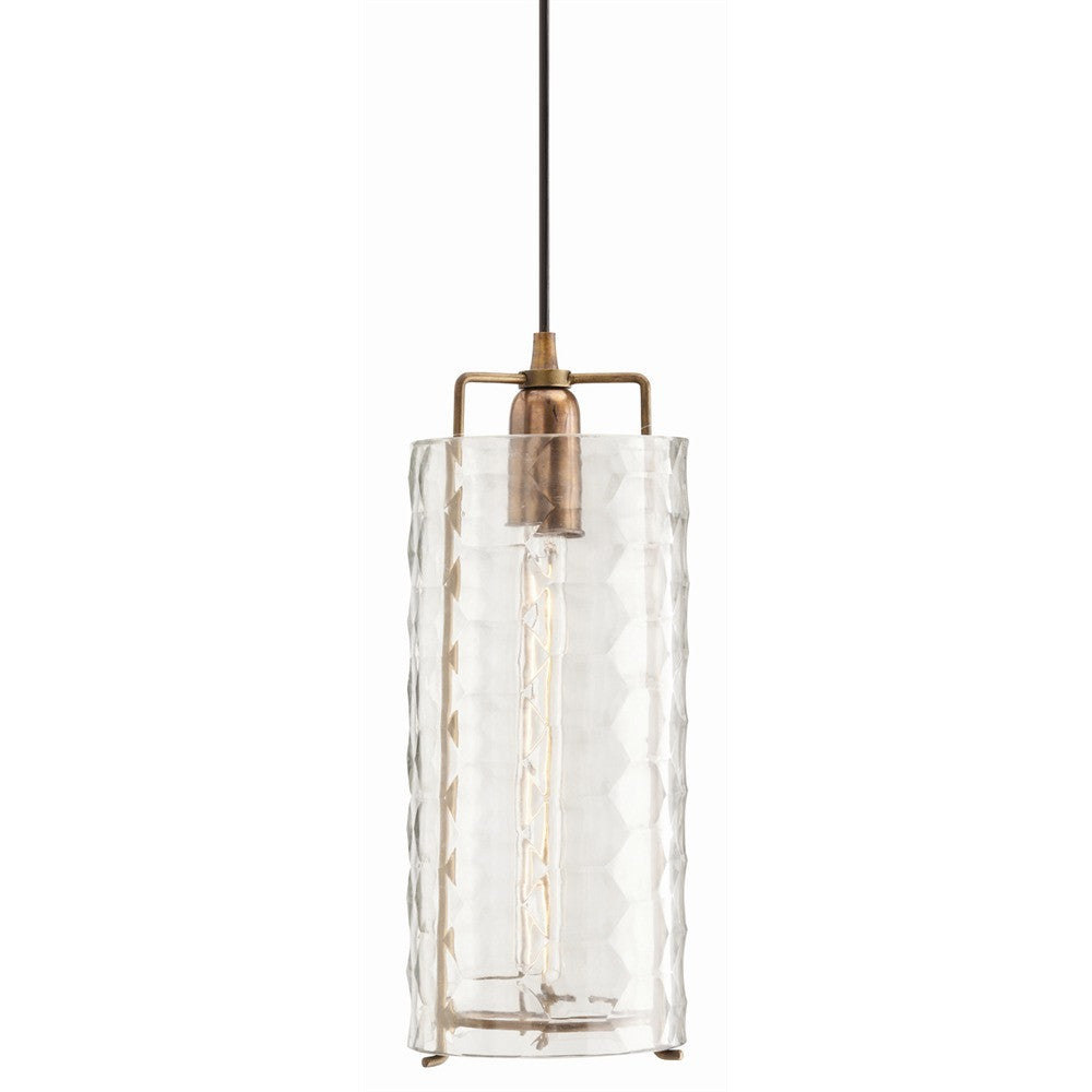 Arteriors Home Ice Large Pendant Antique Brass, Clear