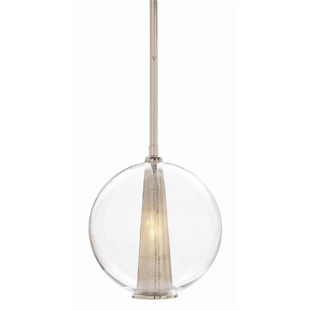 Arteriors Home Caviar Pendant Polished Nickel, Clear