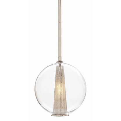 Arteriors Home Caviar Pendant Polished Nickel, Clear