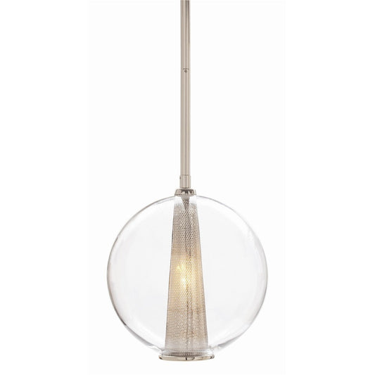Arteriors Home Caviar Pendant Polished Nickel, Clear