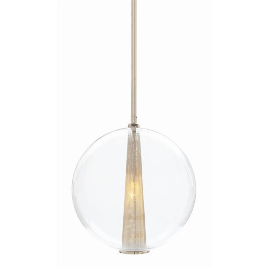 Arteriors Home Caviar Pendant Polished Nickel, Clear