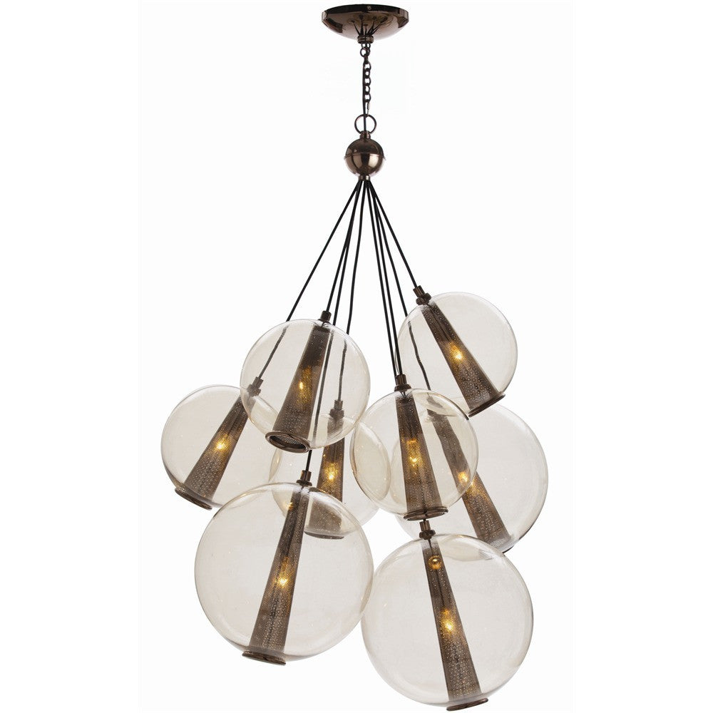 Arteriors Home Caviar Pendant Brown Nickel, Smoke