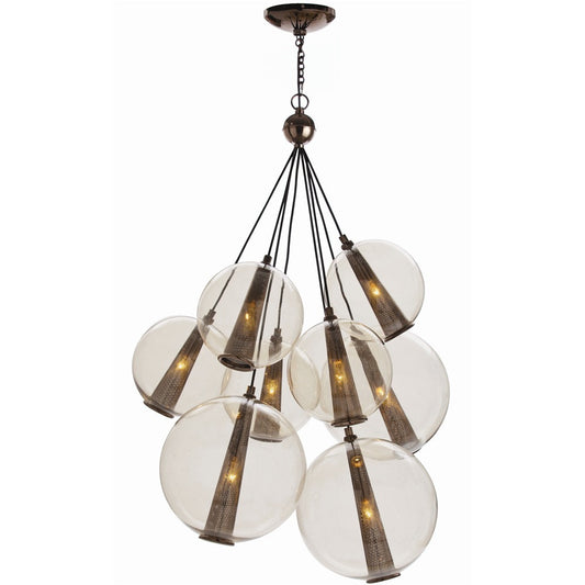 Arteriors Home Caviar Pendant Brown Nickel, Smoke