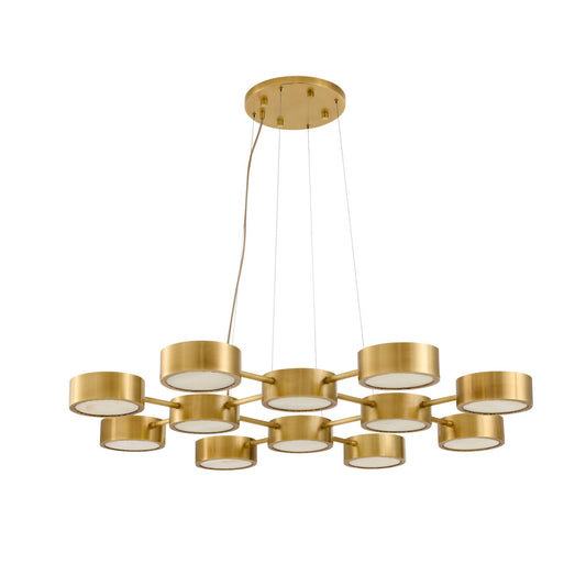 Arteriors Home Wright Grid Chandelier Antique Brass
