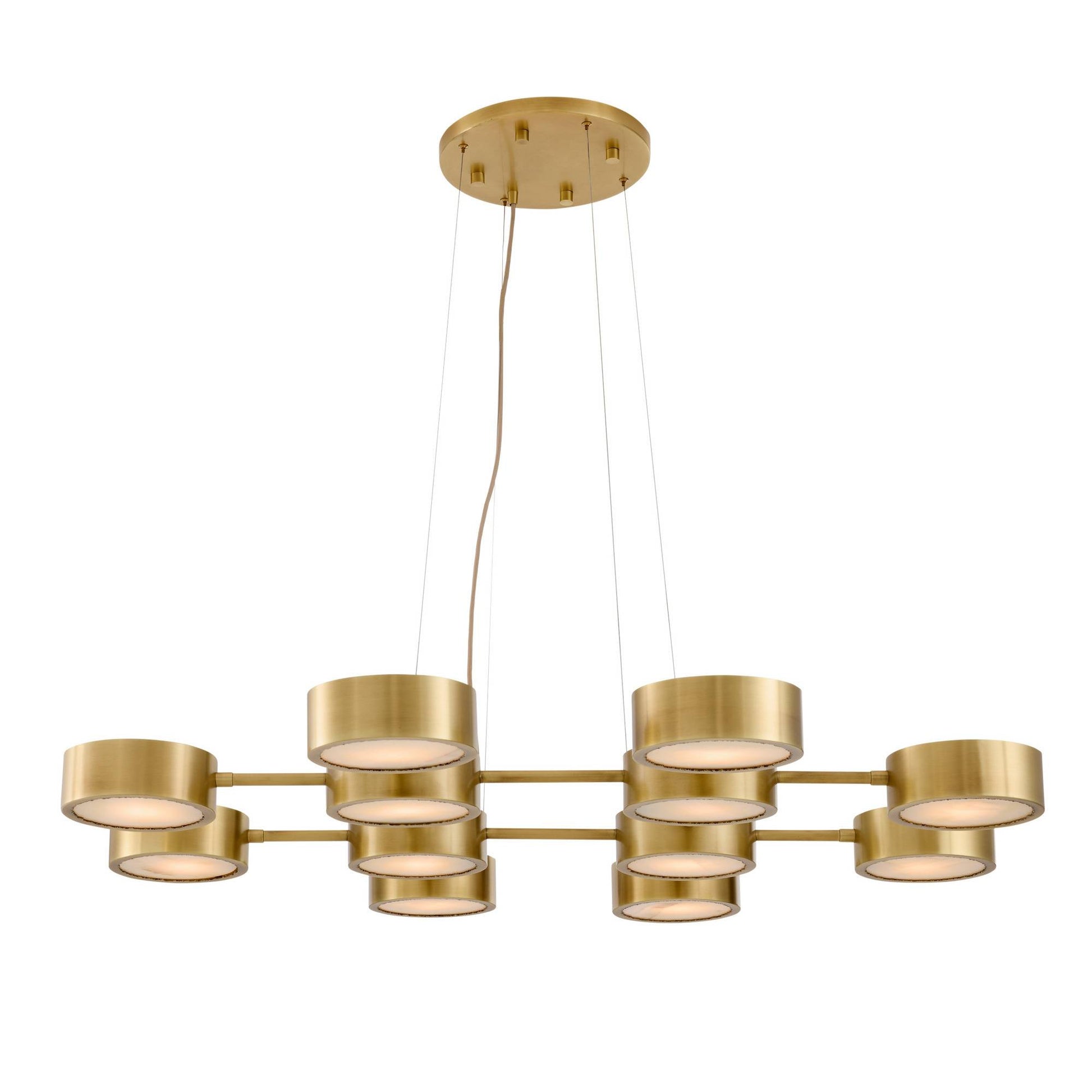 Arteriors Home Wright Grid Chandelier Antique Brass