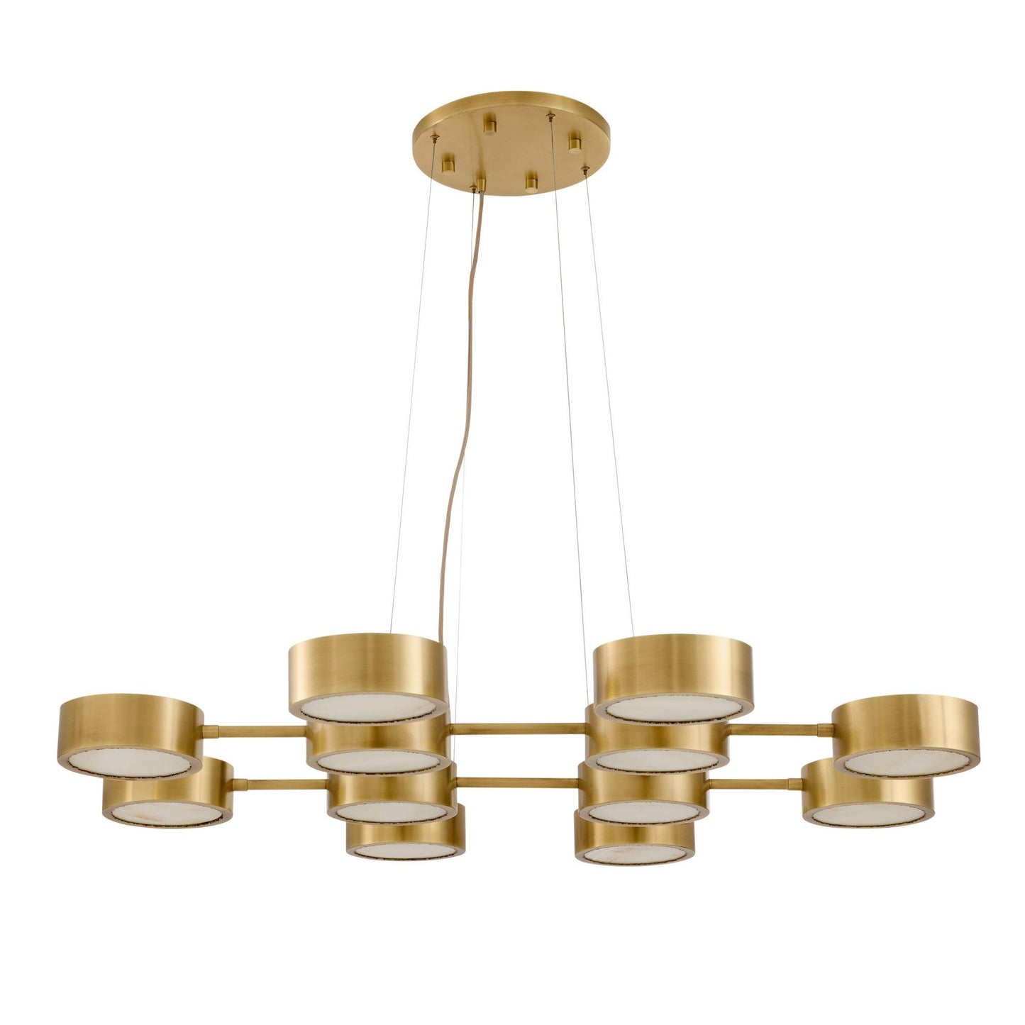 Arteriors Home Wright Grid Chandelier Antique Brass