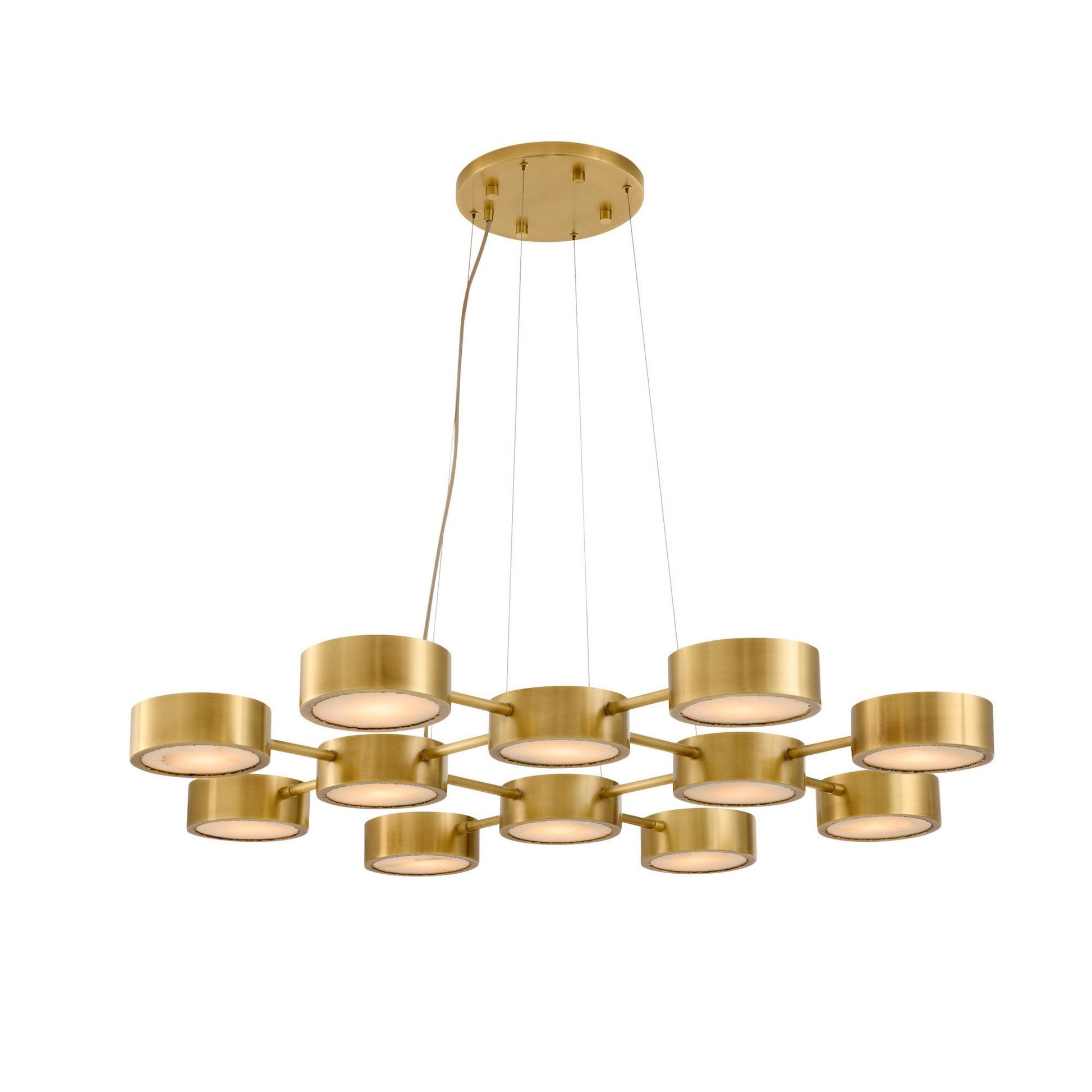 Arteriors Home Wright Grid Chandelier Antique Brass