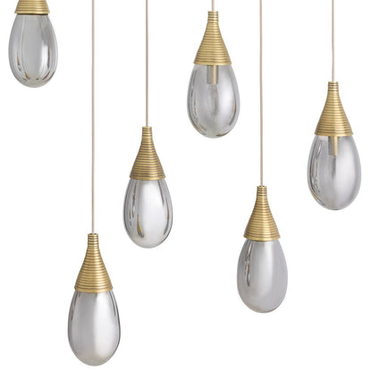 Arteriors Home Giselle Linear Multi-Port Chandelier Smoke Luster