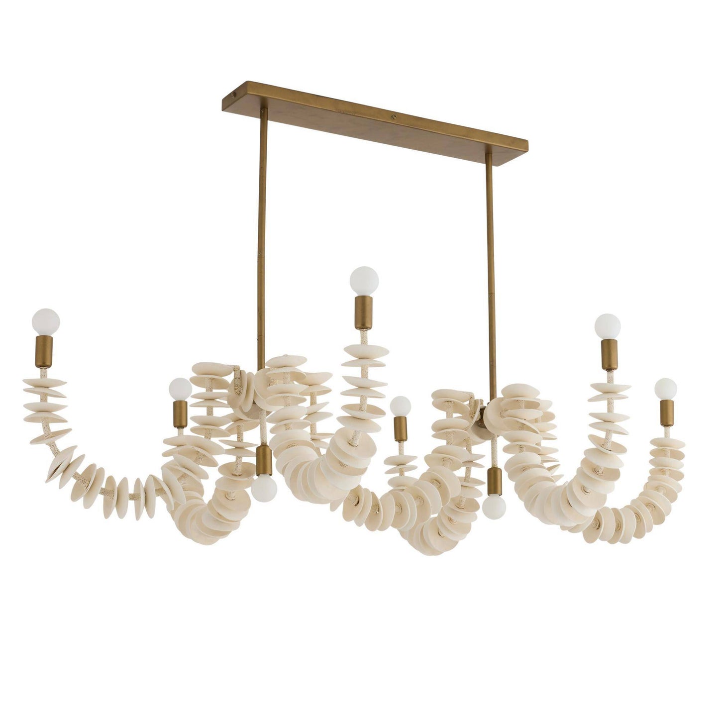 Arteriors Home Kalama Linear Chandelier Ivory