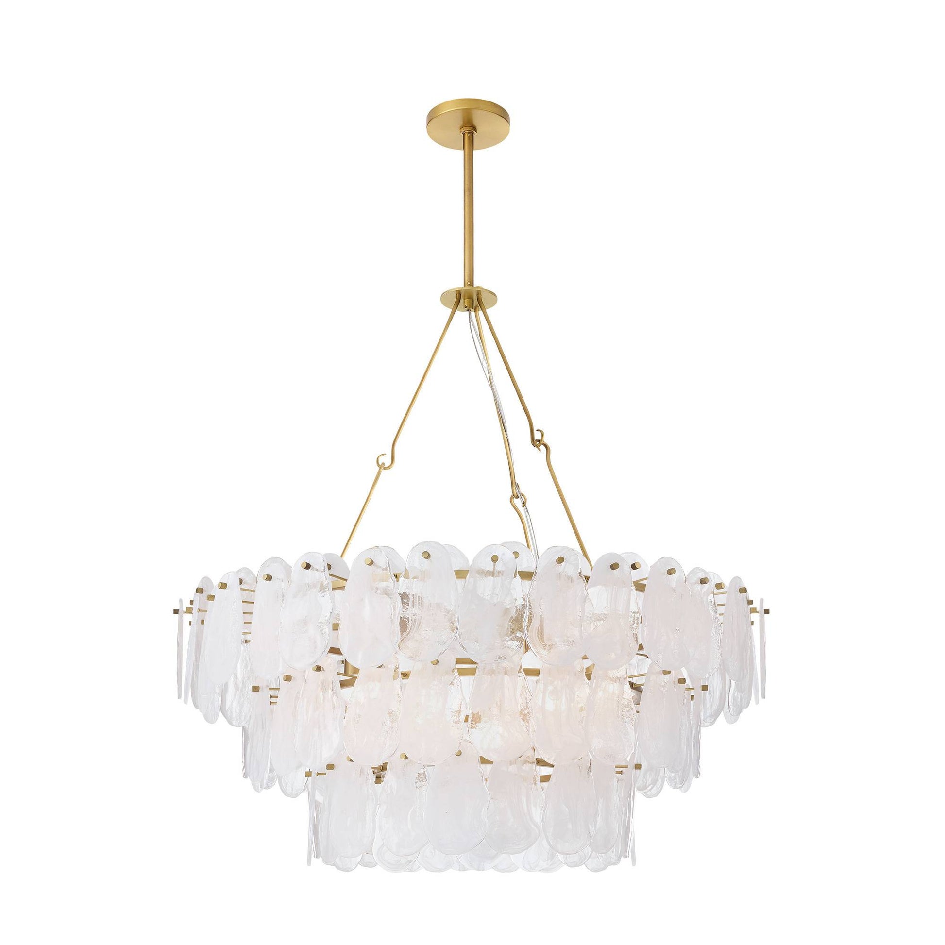 Arteriors Home Leon Large Chandelier White Glaze