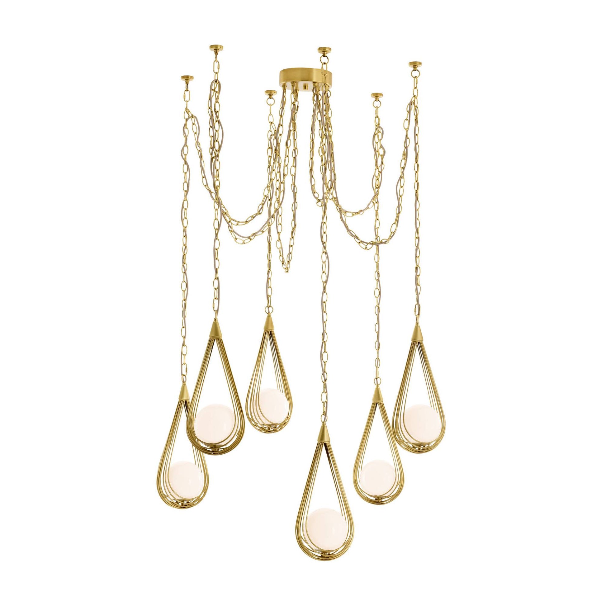 Arteriors Home Ova Multi-Drop Chandelier Antique Brass