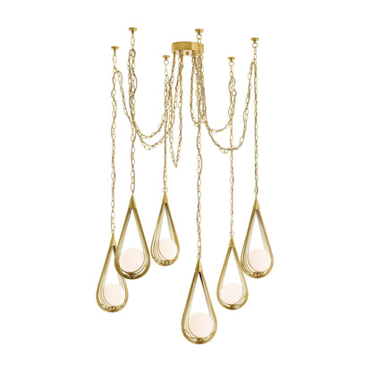 Arteriors Home Ova Multi-Drop Chandelier Antique Brass