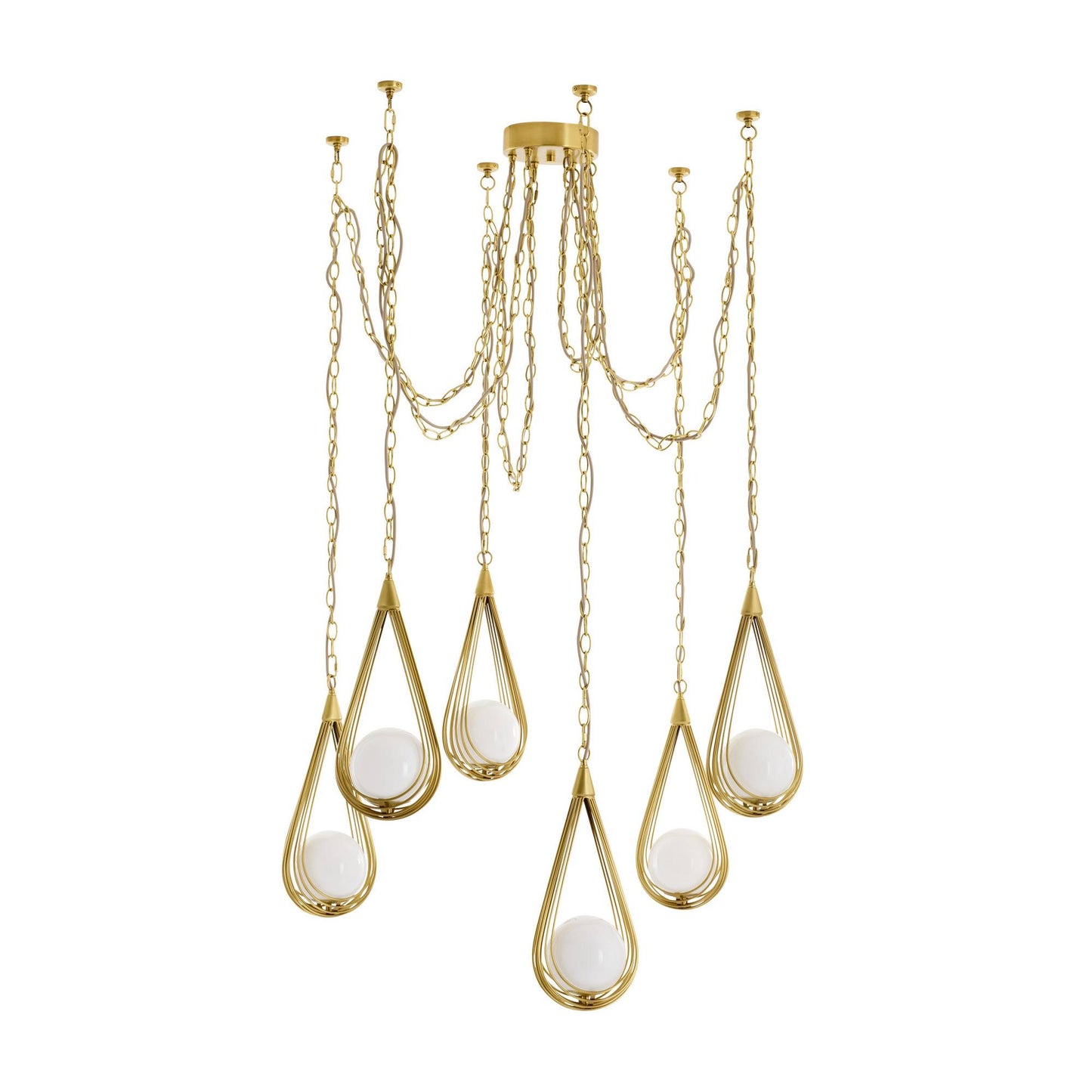 Arteriors Home Ova Multi-Drop Chandelier Antique Brass