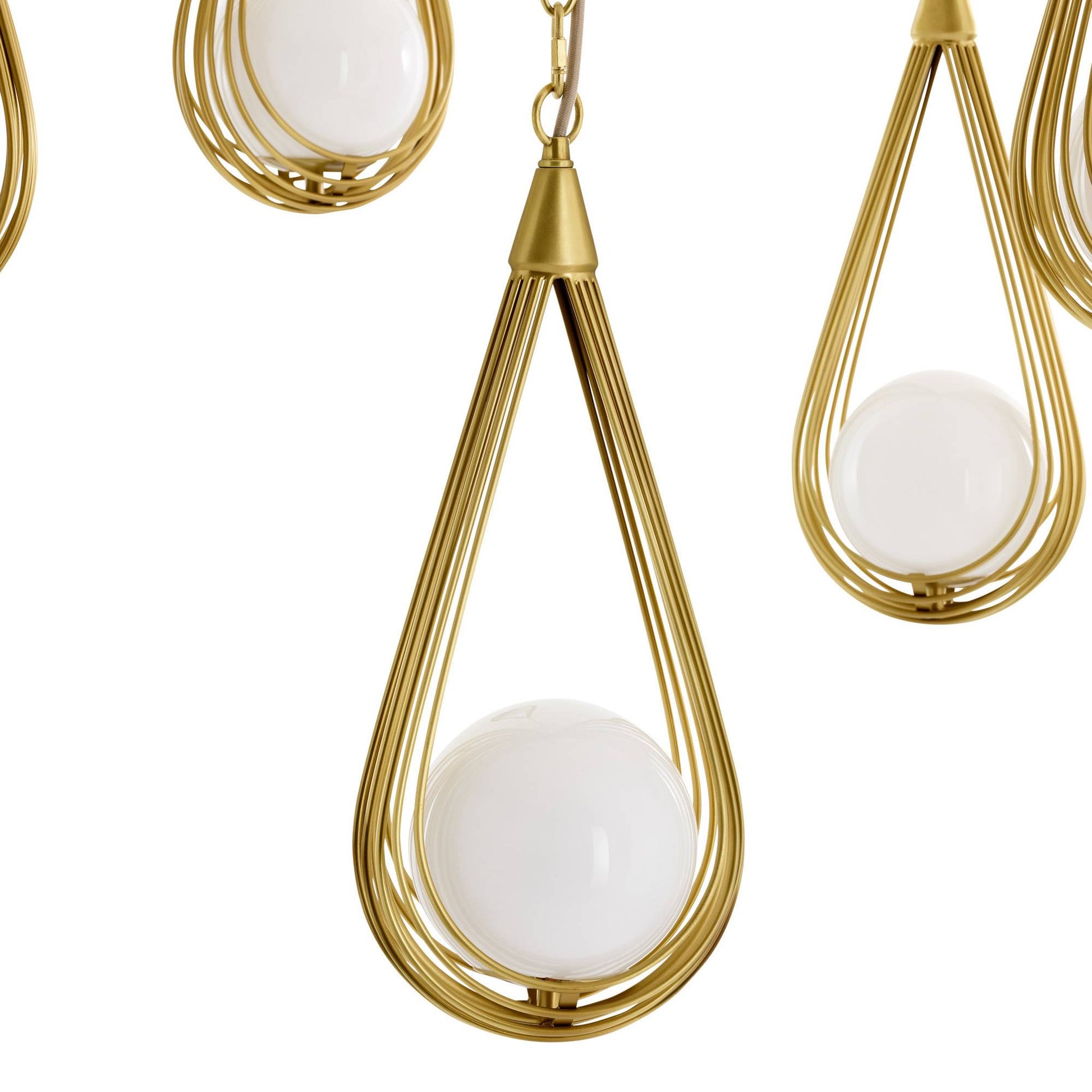 Arteriors Home Ova Multi-Drop Chandelier Antique Brass