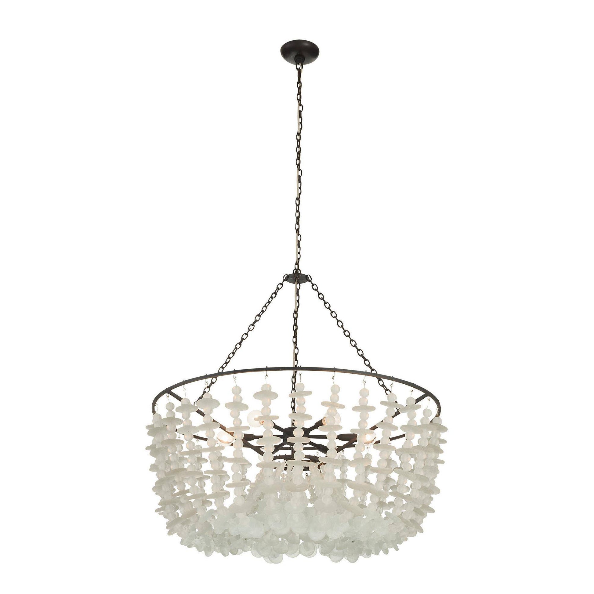 Arteriors Home Cyprus Beaded Chandelier Organic Frosted