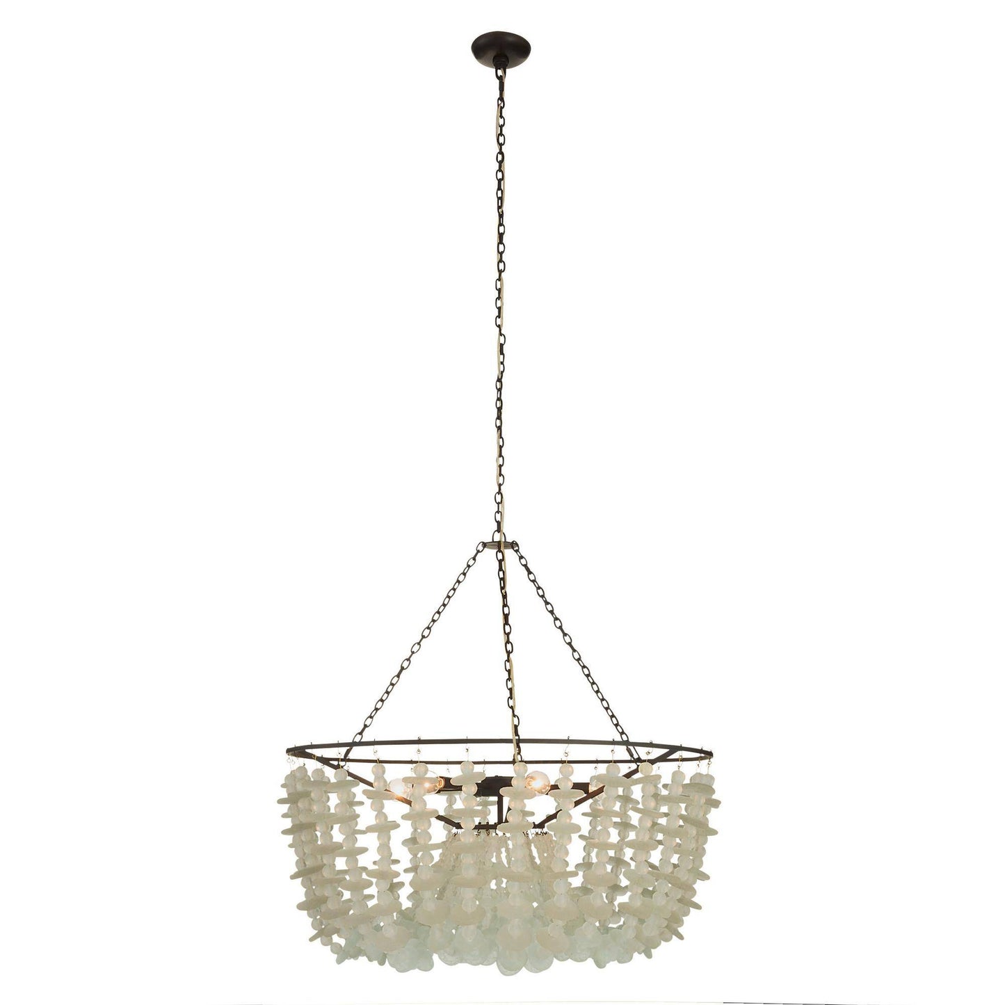 Arteriors Home Cyprus Beaded Chandelier Organic Frosted