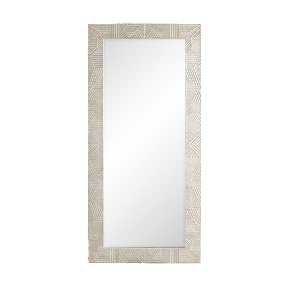 Arteriors Home Marsh Floor Mirror White, Plain