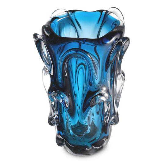 Eichholtz Aila Vase, Large, Blue Glass, 12.2"H (116172 YV0J041XMY)