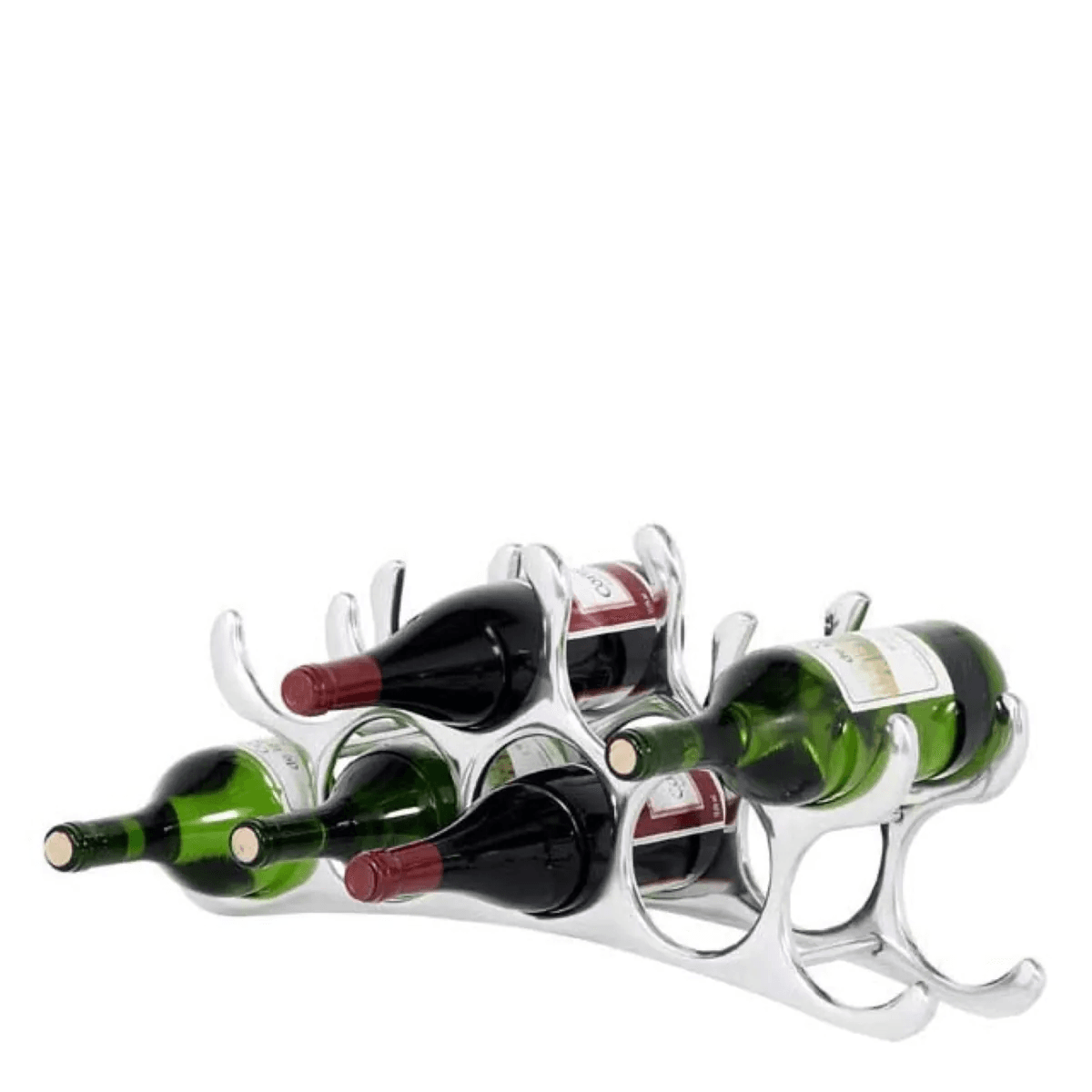 Eichholtz Alboran Wine Rack, Medium, Fits 9 Bottles, Polished Aluminum, 22.05"W (104996 YV0J03YP4K)