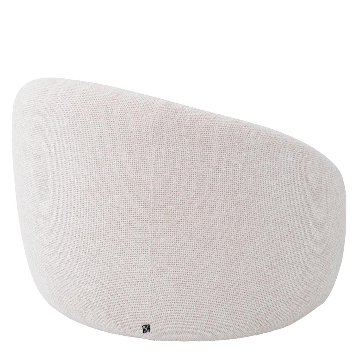 Eichholtz Amore Swivel Chair, Lyssa Off-White Fabric, Black Base, 38.19"W (A116070 YV0J041VQQ)