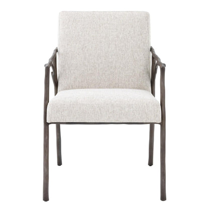 Eichholtz Antico Dining Chair, Loki Natural Fabric, Bronze Frame, 32.68"H (A114230 YV0J03YX0W)